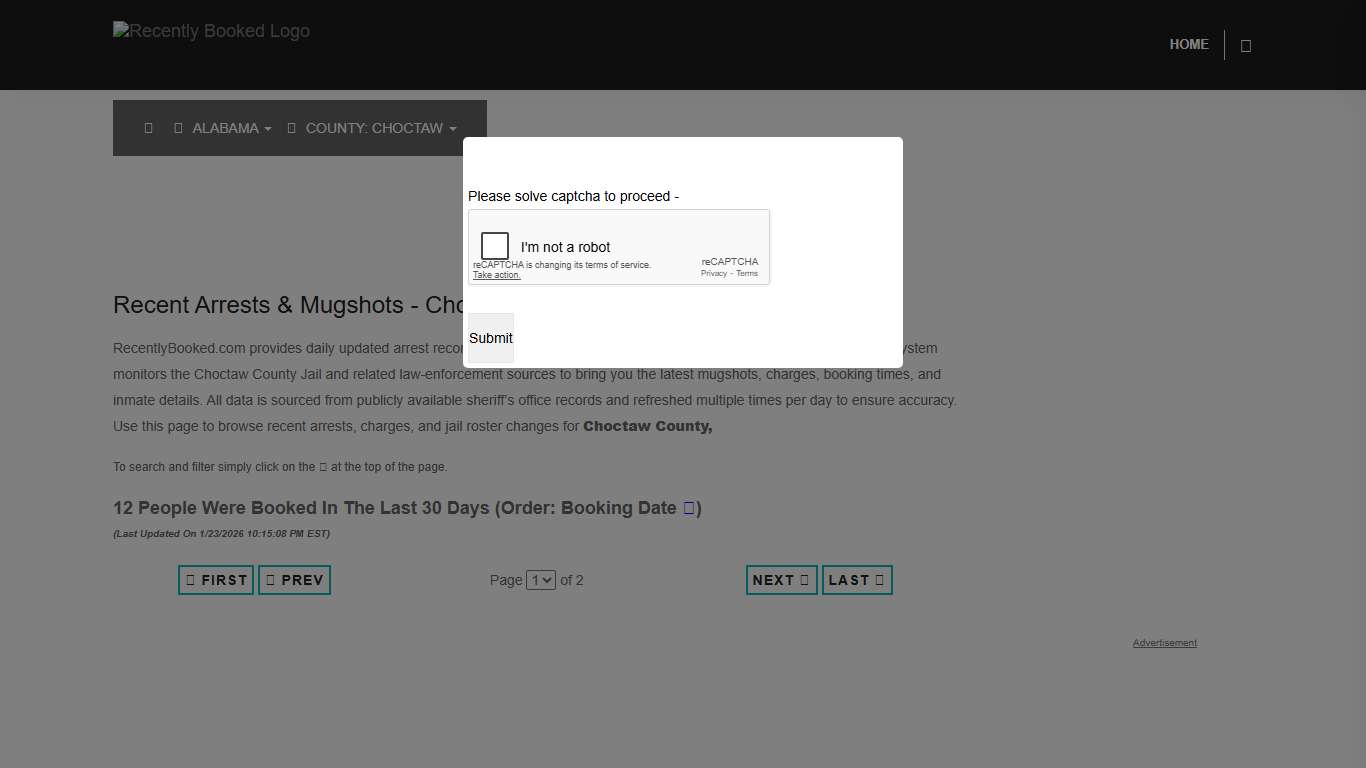 Choctaw County, Alabama Mugshots RecentlyBooked.com